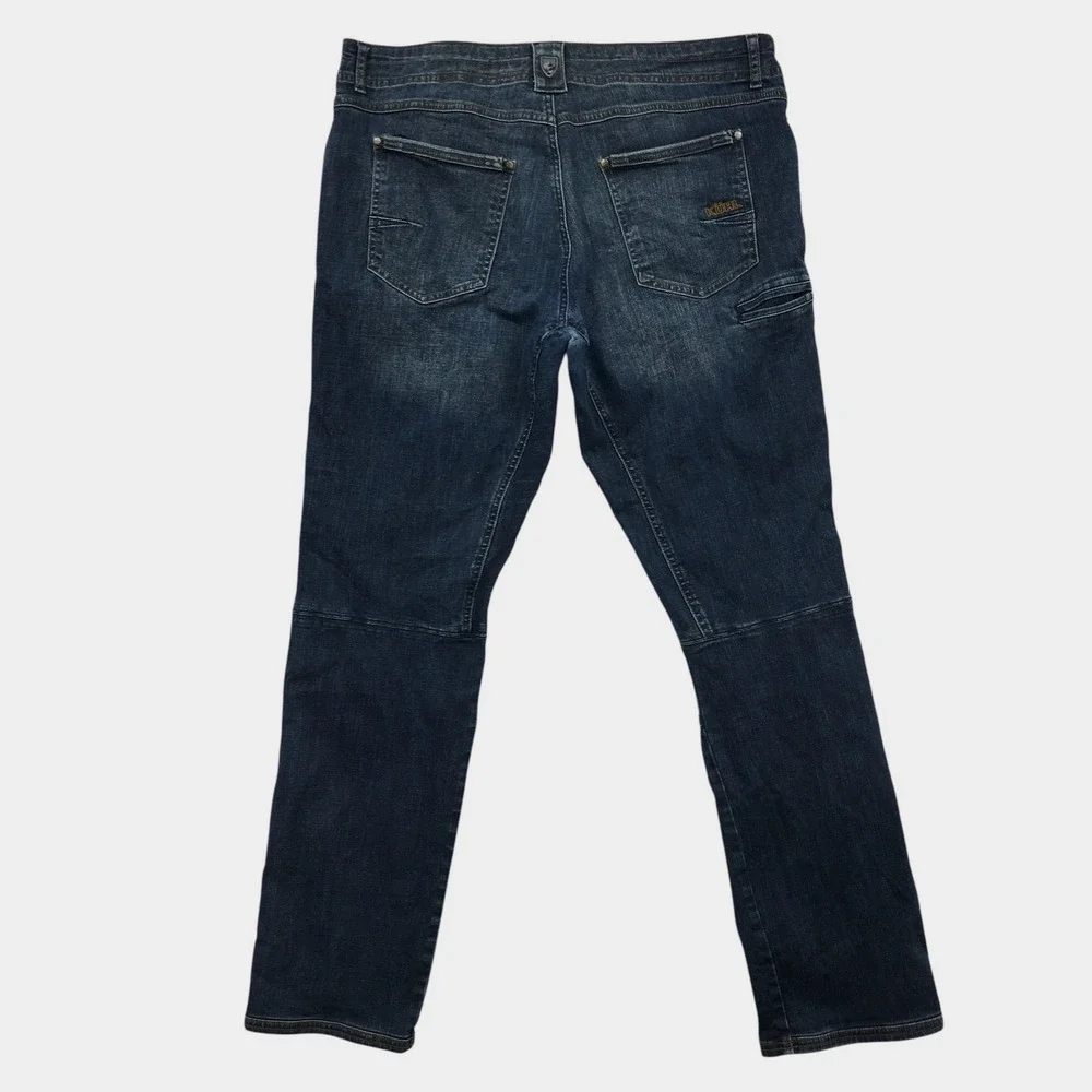 KUHL Rydr Jeans Mens 38x34 Dark Indigo Blue Articulated Knee Denim Pants (FLAW)